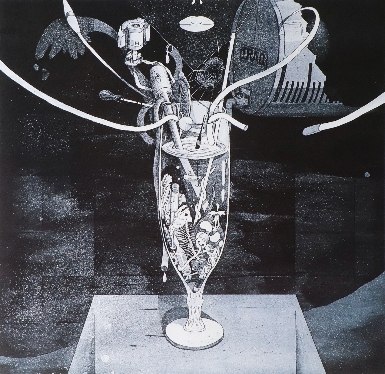 <p>蔡宏達（1967-1996）／紀念杯&nbsp;-&nbsp;精心製造的飲水／1990&nbsp;年／金屬版&nbsp;紙／&nbsp;78.2&times;64.8&nbsp;公分&nbsp;臺北市立美術館藏&nbsp;</p>
