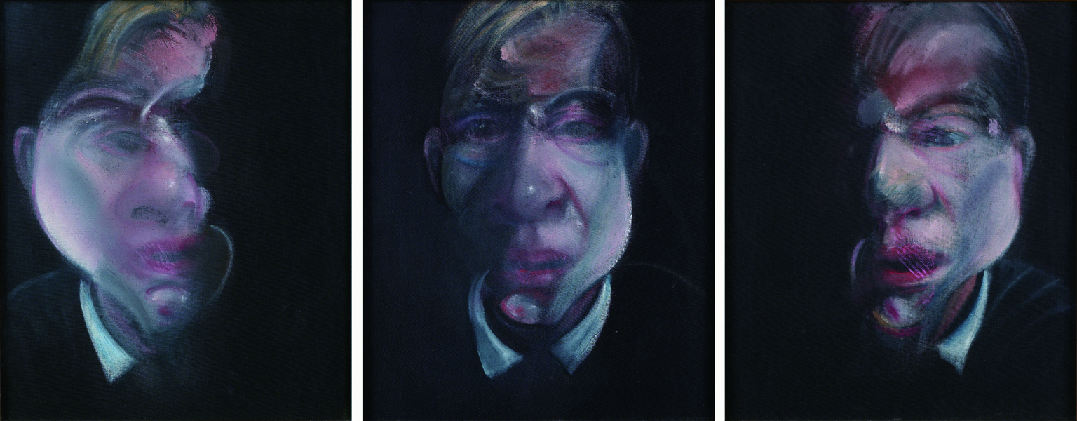 <p>培根（Francis&nbsp;Bacon,&nbsp;1909-1992）／三幅自畫像習作&nbsp;1979&nbsp;年／油彩&nbsp;畫布／每幅&nbsp;37.5&times;31.8&nbsp;公分／私人收藏&nbsp;</p>
