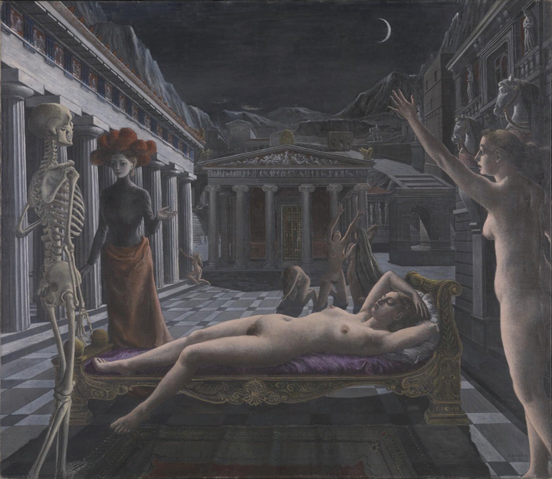 <p>德爾沃／熟睡的維納斯／1944&nbsp;年&nbsp;油彩&nbsp;畫布／173&times;199&nbsp;公分&nbsp;倫敦&nbsp;泰德畫廊藏</p>
