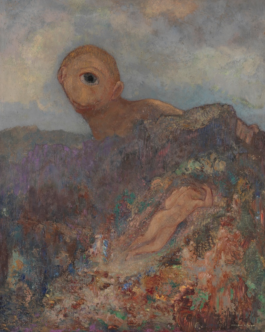 <p>魯東（Odilon&nbsp;Redon,&nbsp;1840-1916）／單眼的巨人／1898&nbsp;年／油彩&nbsp;木板／&nbsp;64&times;51&nbsp;公分&nbsp;奧特洛&nbsp;克勒勒&nbsp;&ndash;&nbsp;米勒博物館藏</p>
