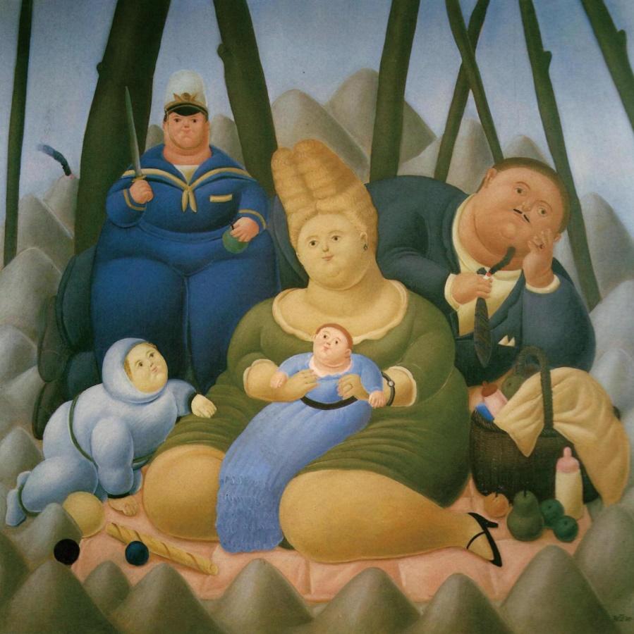 <p>波特羅（Fernando&nbsp;Botero,&nbsp;1932-）／星期日的下午61967&nbsp;年／油彩&nbsp;畫布／&nbsp;175&times;175&nbsp;公分私人收藏</p>
